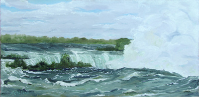 Precipice of Niagara Falls, Water flowing down Niagara
